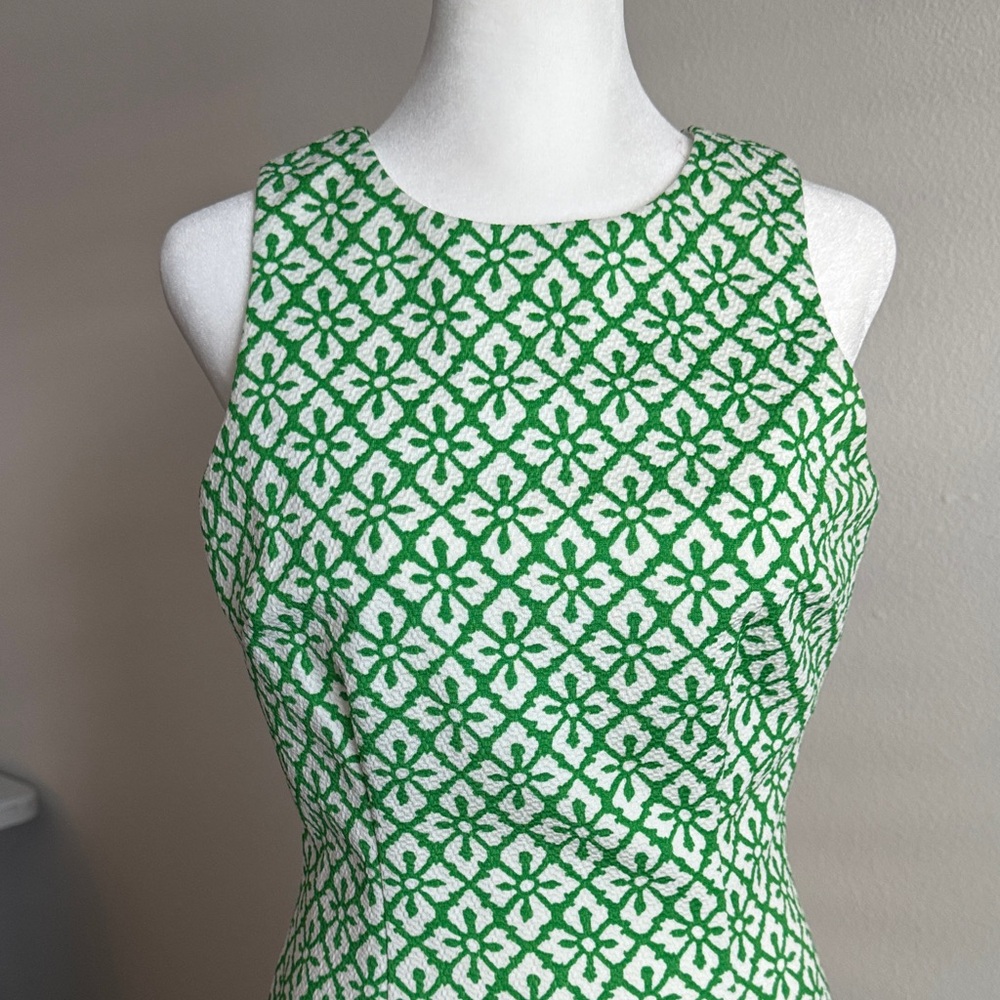 Badgley Mischka Green and White Patterned Mini Dress - Picture 2 of 10